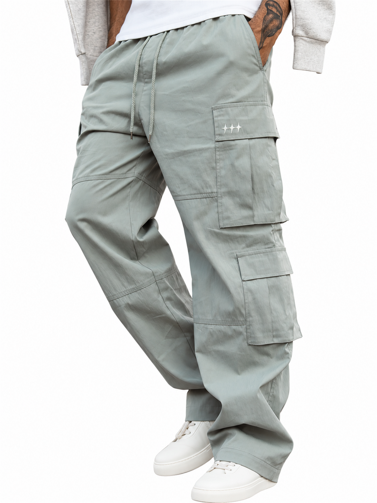 Lightweight Wide-Leg Cargo Pants product image