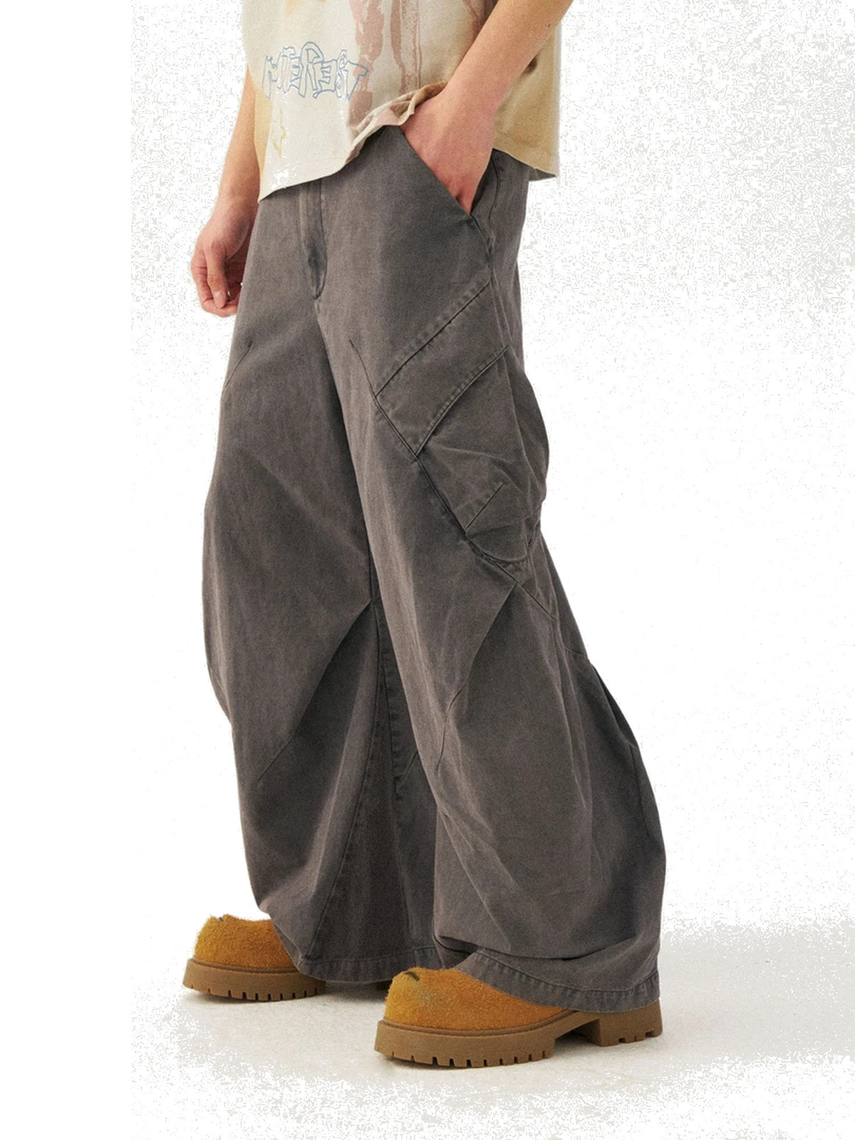 Men’s Washed Curved-Leg Casual Pants product image