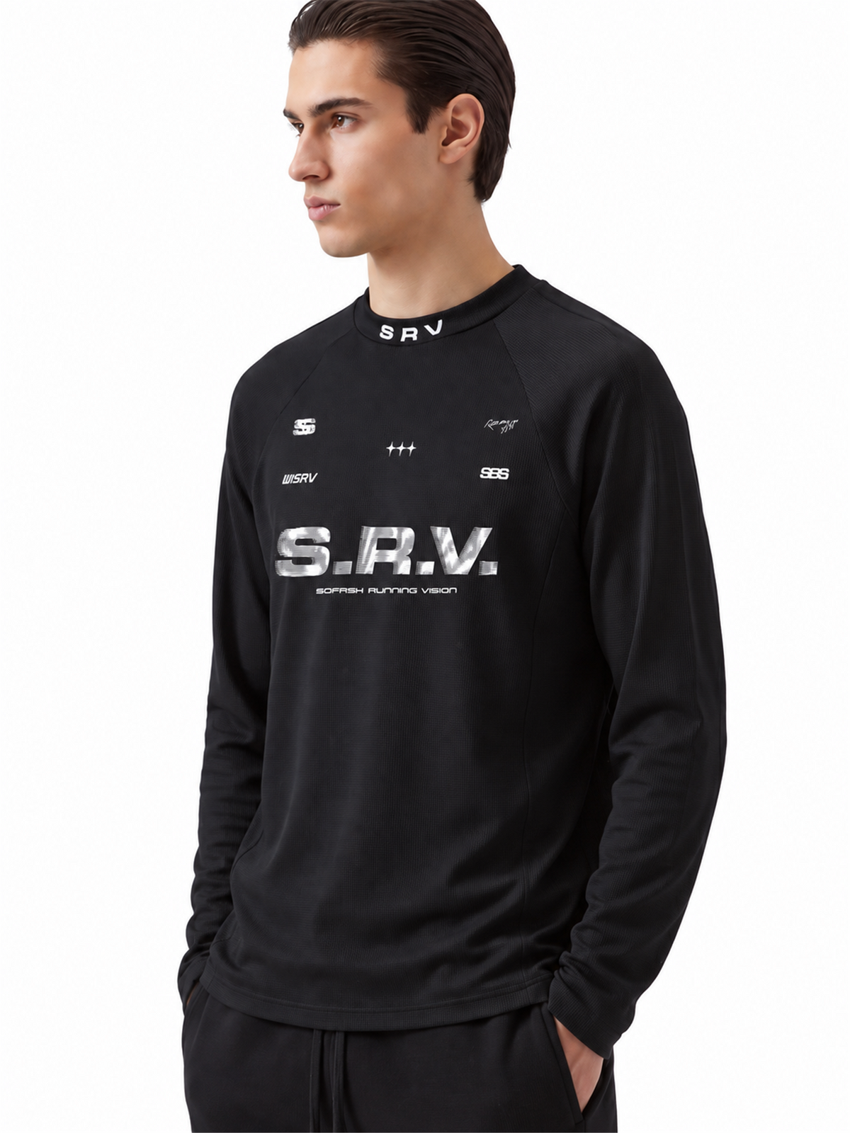 Mock-Neck Performance Long-Sleeve T-Shirt product image