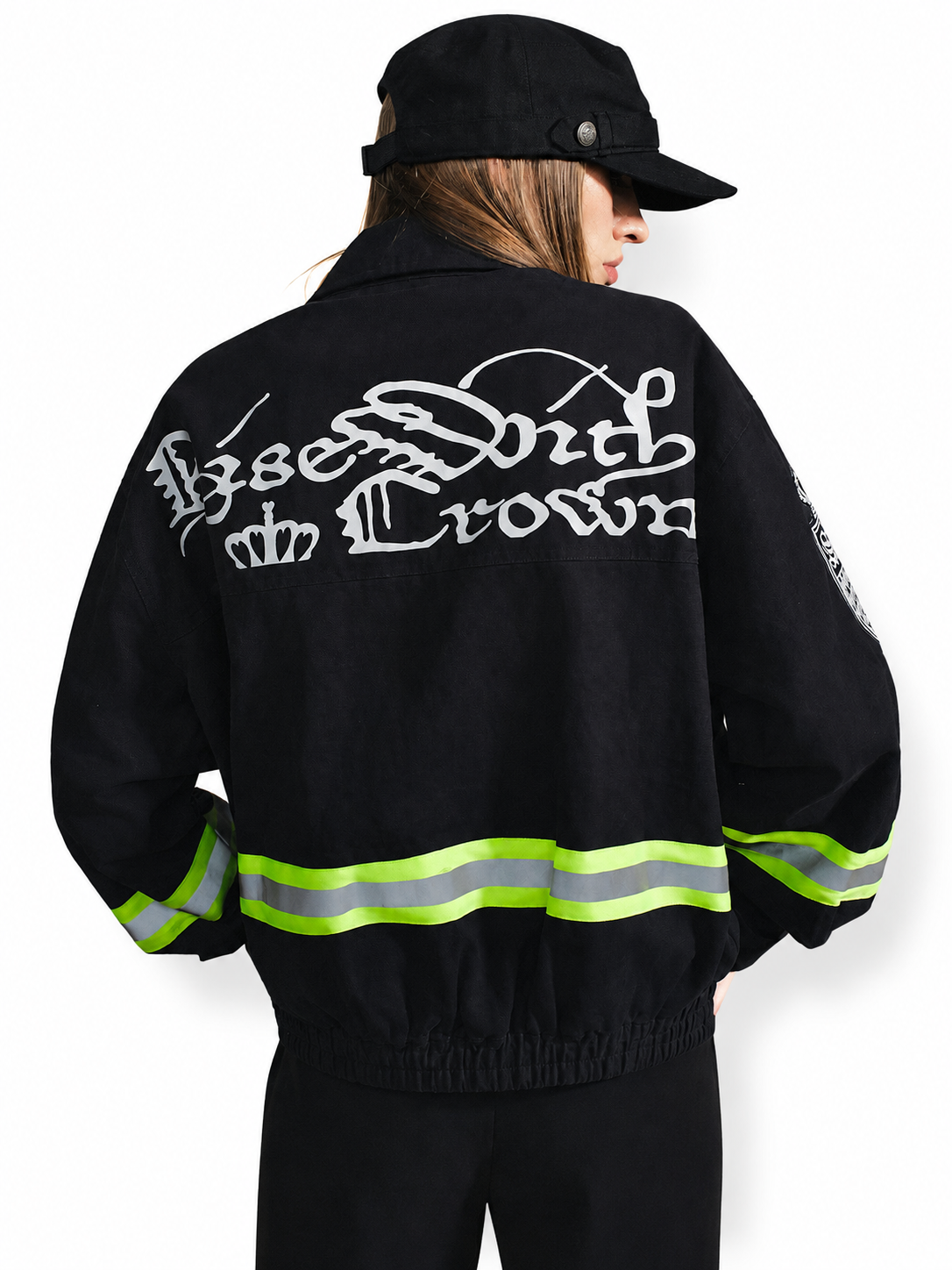 Ace Jolun navy Napoleon patch twill jacket back view