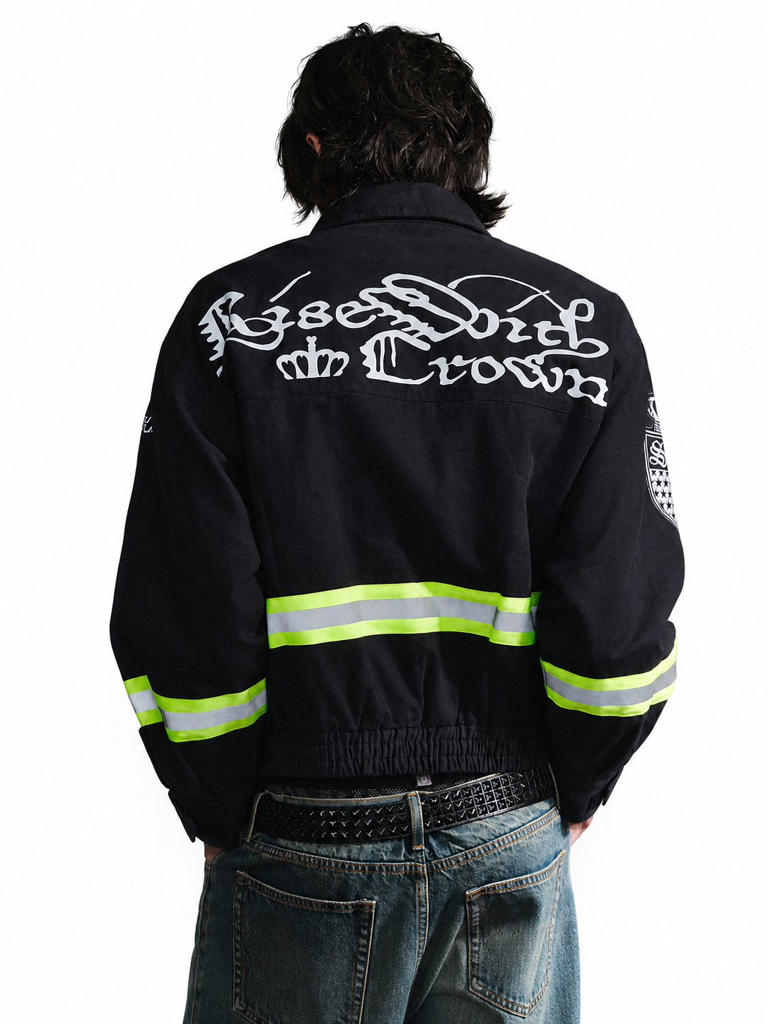 Ace Jolun navy Napoleon patch twill jacket rear view