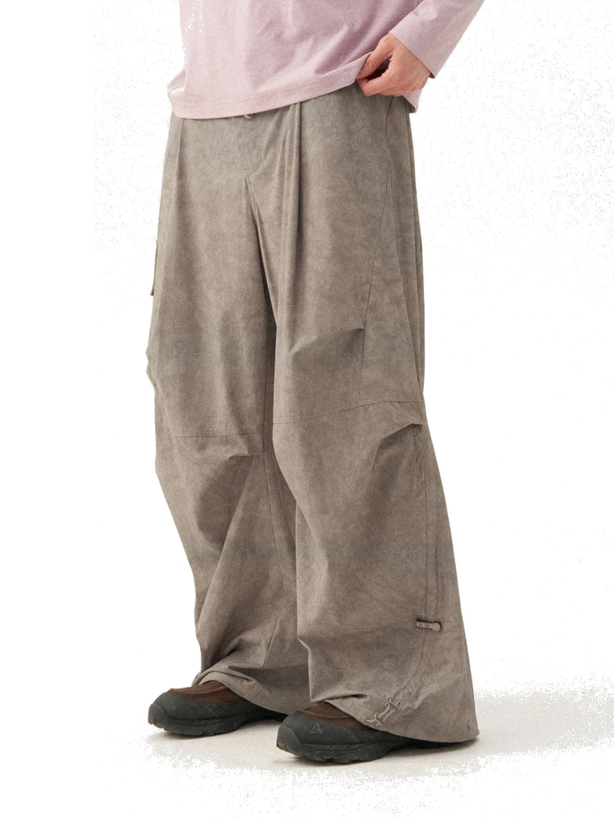 Pleated Drawstring Parachute Pants product image