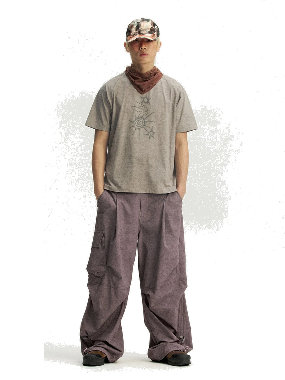 Pleated Drawstring Parachute Pants product image