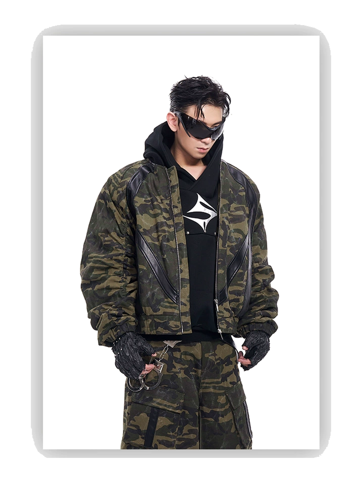 Quilted Camo Bomber Jacket product view 1