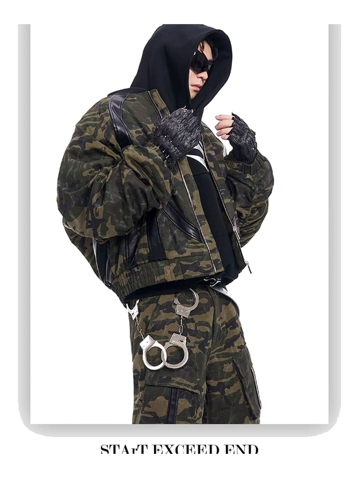 Quilted Camo Bomber Jacket product view 5