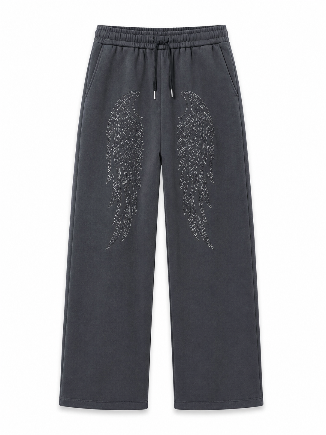 Charcoal straight-leg sweatpants front view