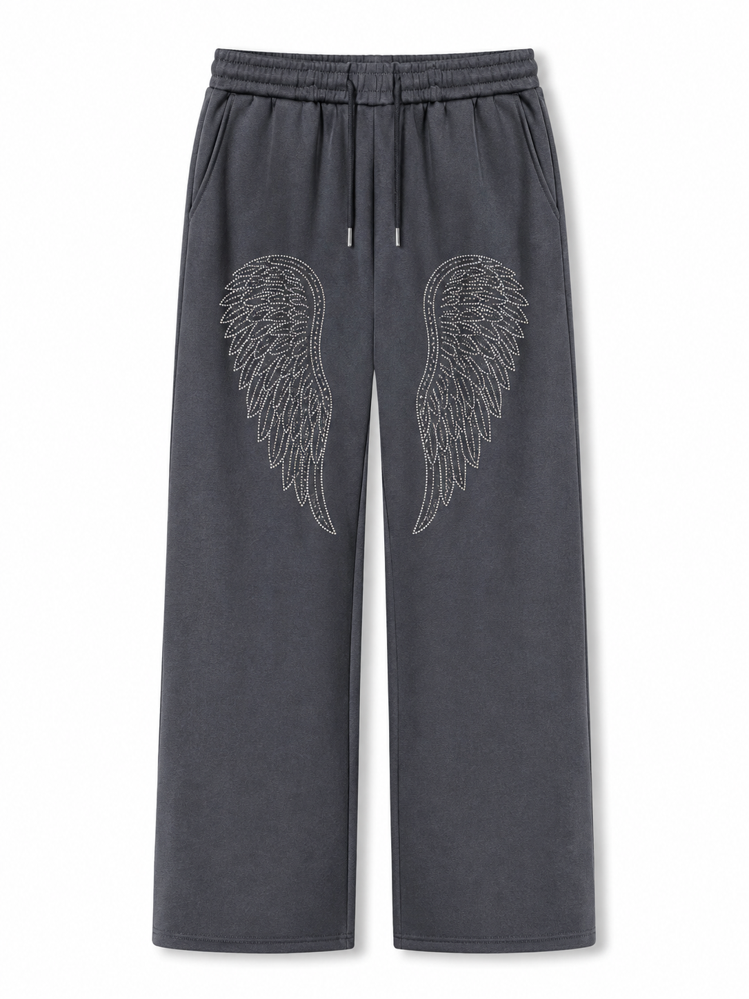 Charcoal rhinestone wing sweatpants alternate view