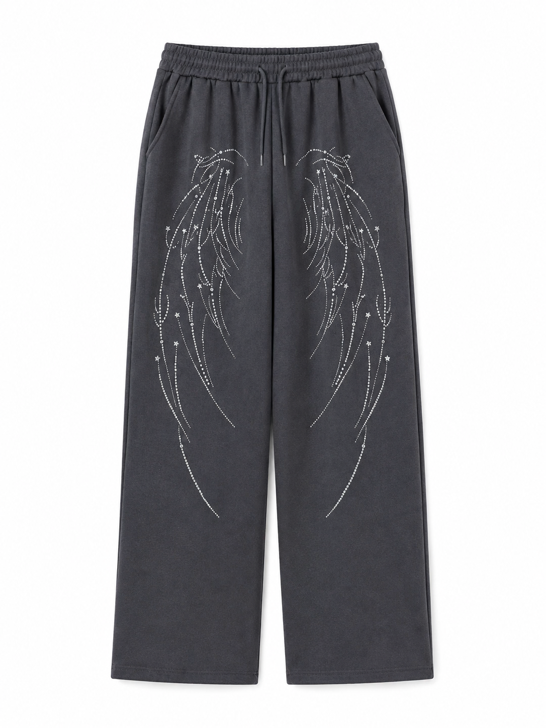 Charcoal angel-wing sweatpants back detail
