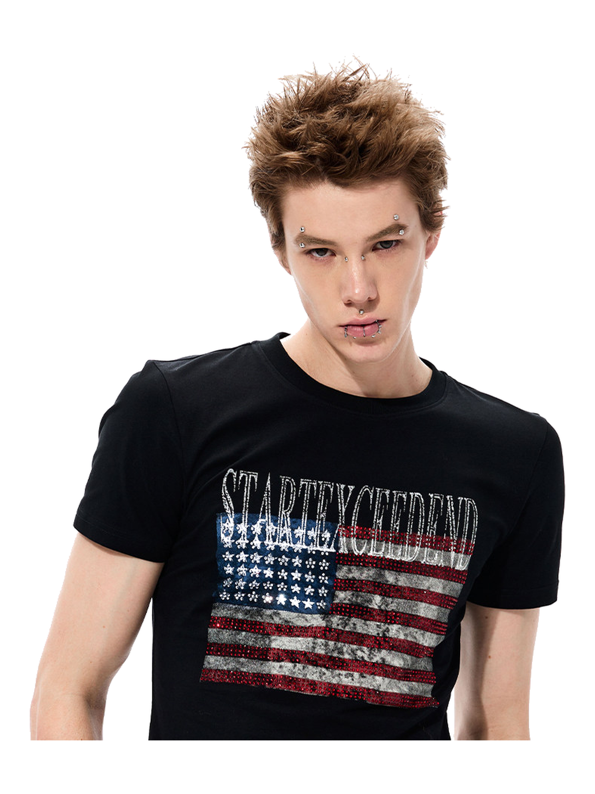 Rhinestone Flag Graphic Tee product view 1