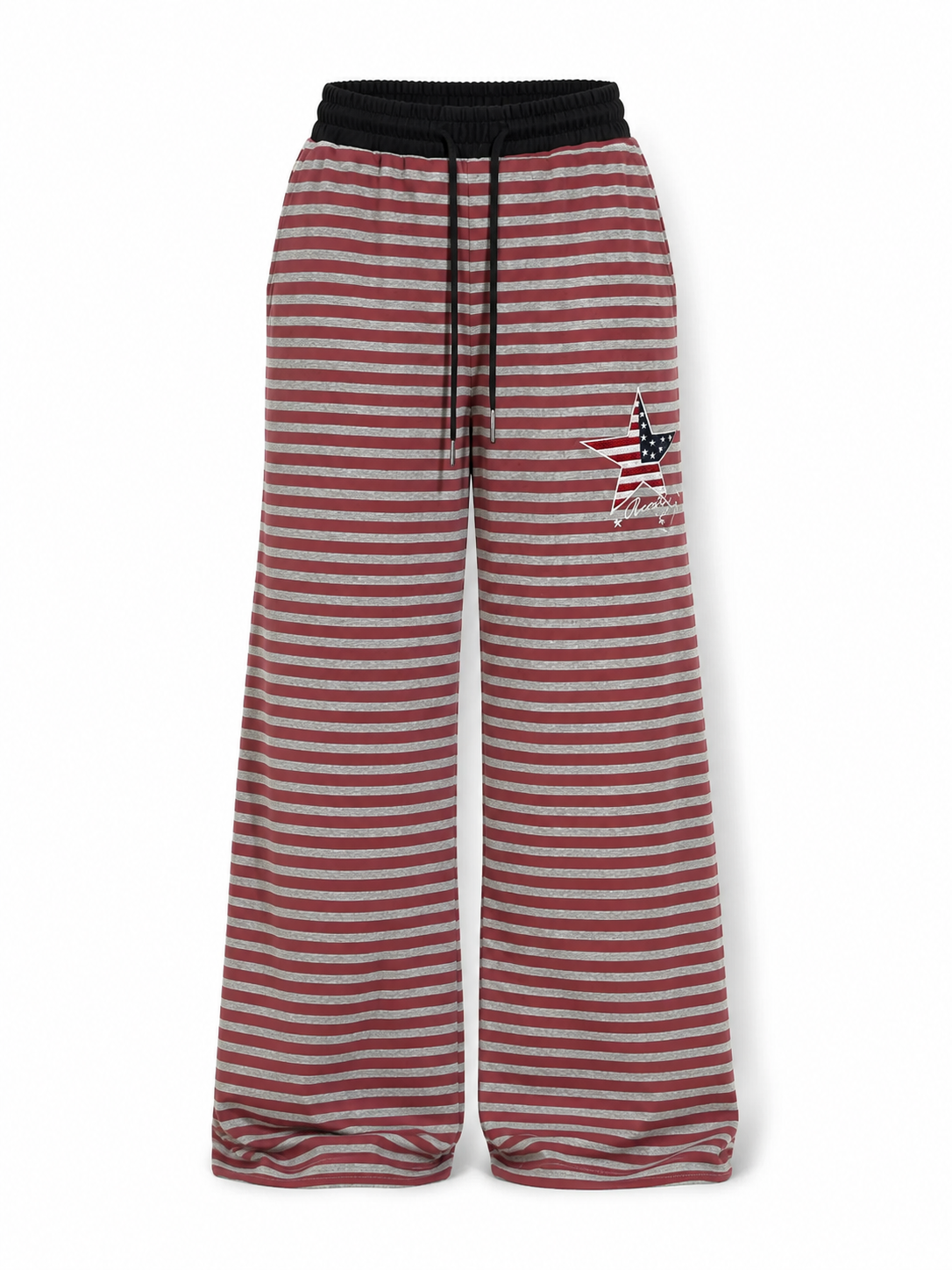 Red gray stripe star sweatpants alternate view