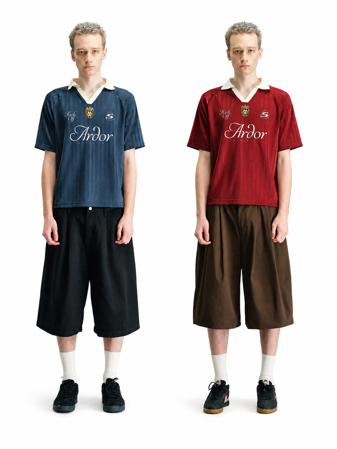 Ace Jolun navy and burgundy soccer jersey color comparison