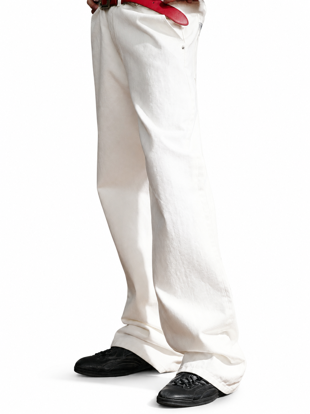 Ace Jolun white structured jeans side view