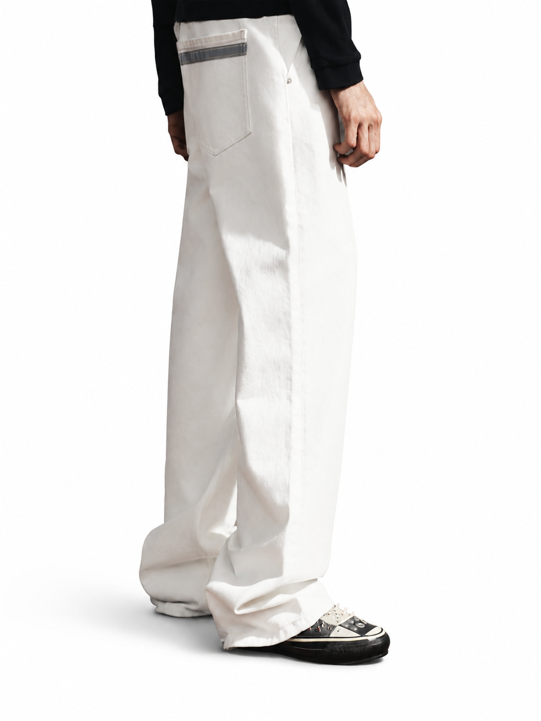 Ace Jolun white structured jeans back view