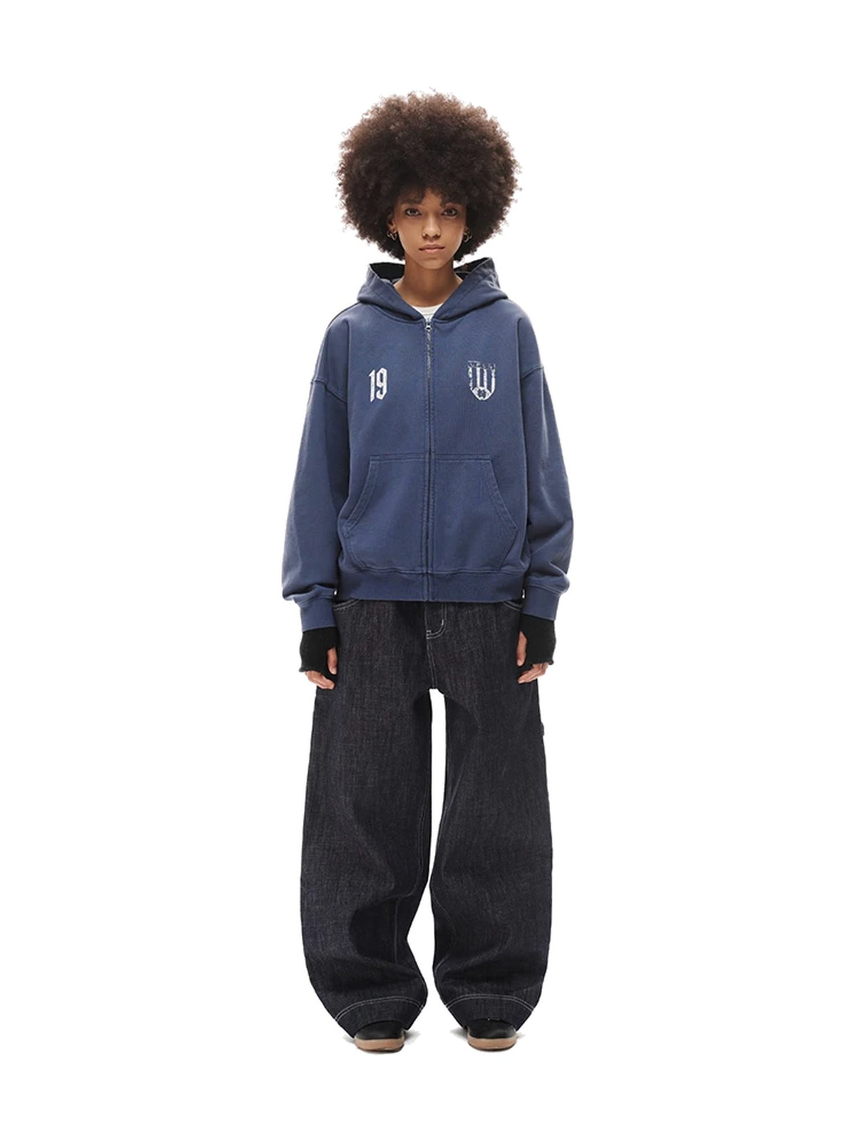 Vintage Washed Graphic Zip-Up Hooded Hoodie product image 2