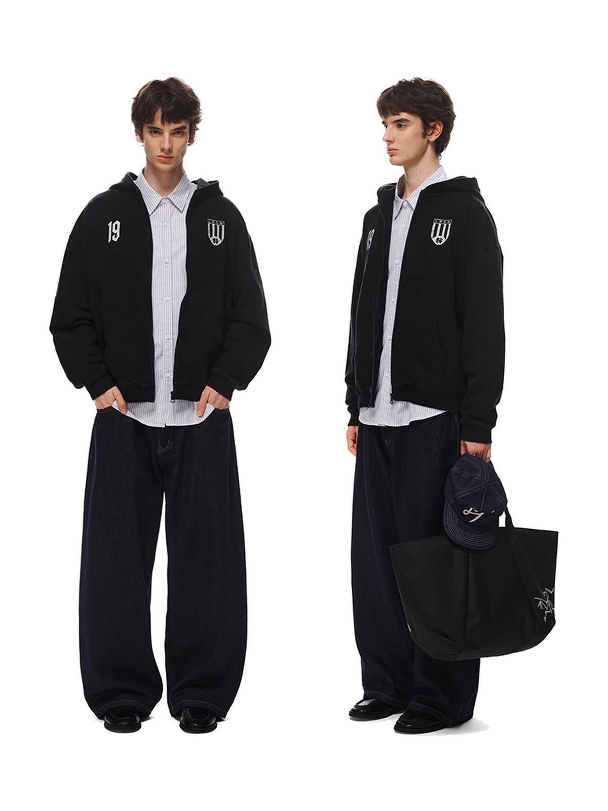Vintage Washed Graphic Zip-Up Hooded Hoodie product image 3