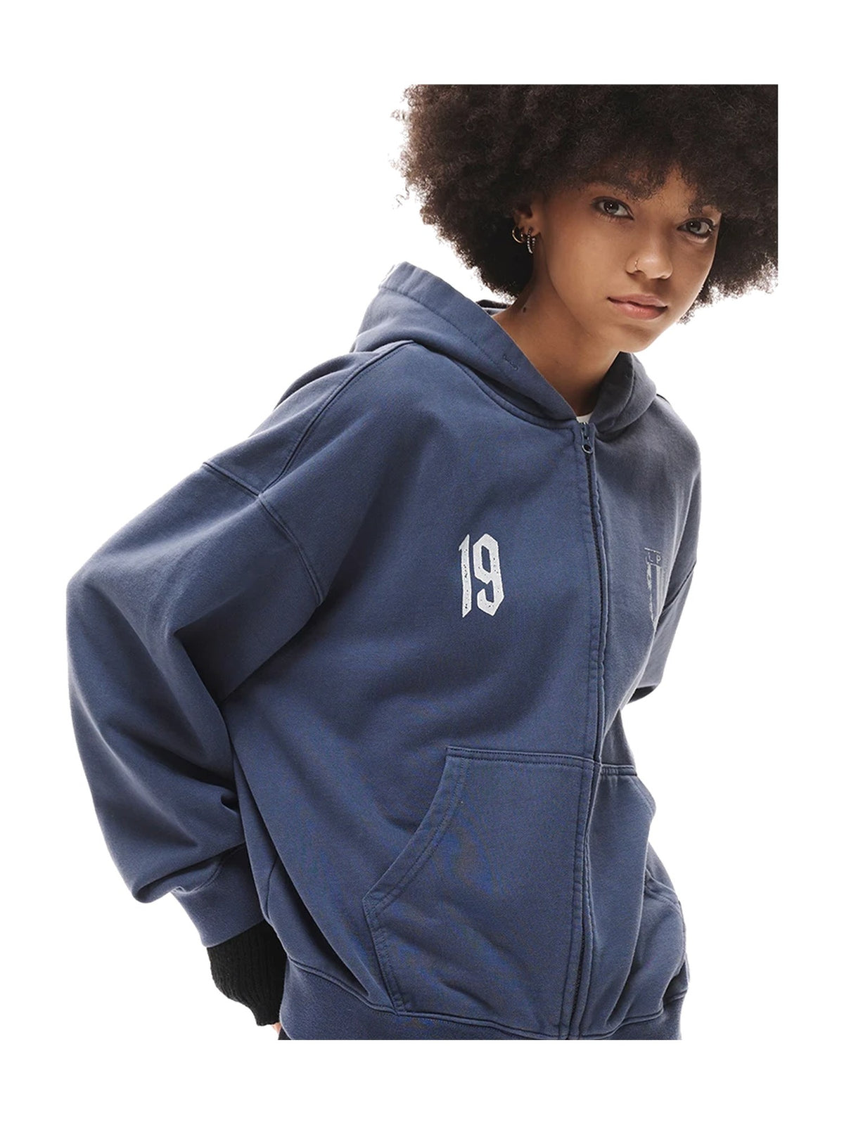 Vintage Washed Graphic Zip-Up Hooded Hoodie product image 4