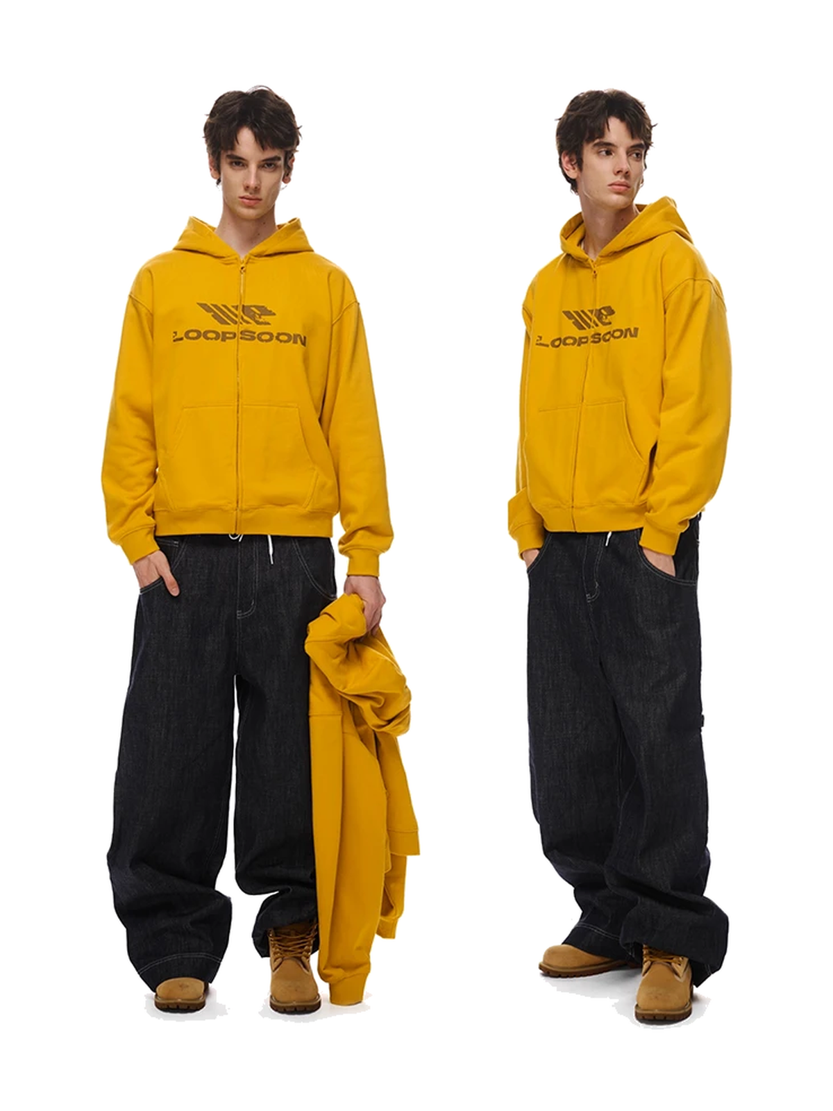 Vintage Washed Graphic Zip-Up Sweatshirt product image 2