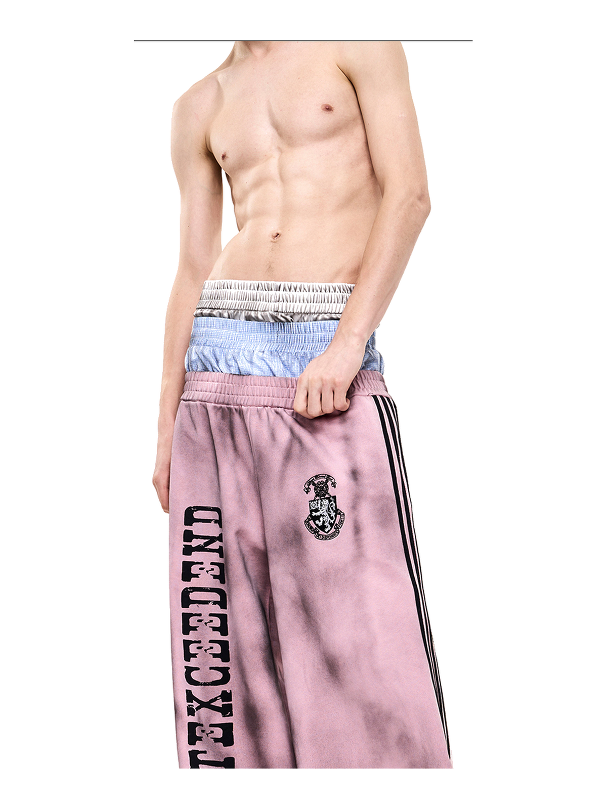 Washed Double-Waist Wide-Leg Sweatpants product view 6