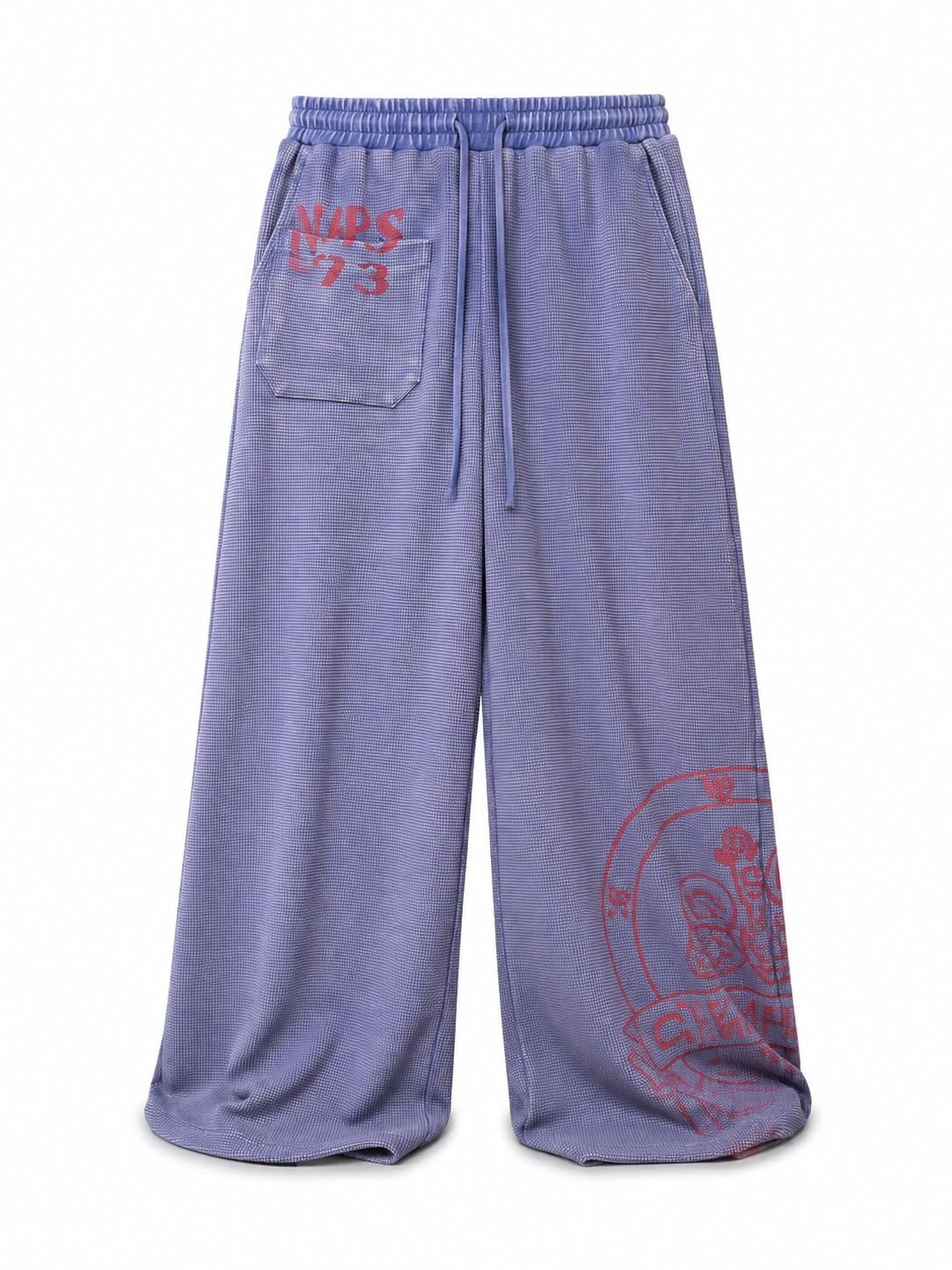 Washed violet graphic sweatpants side view