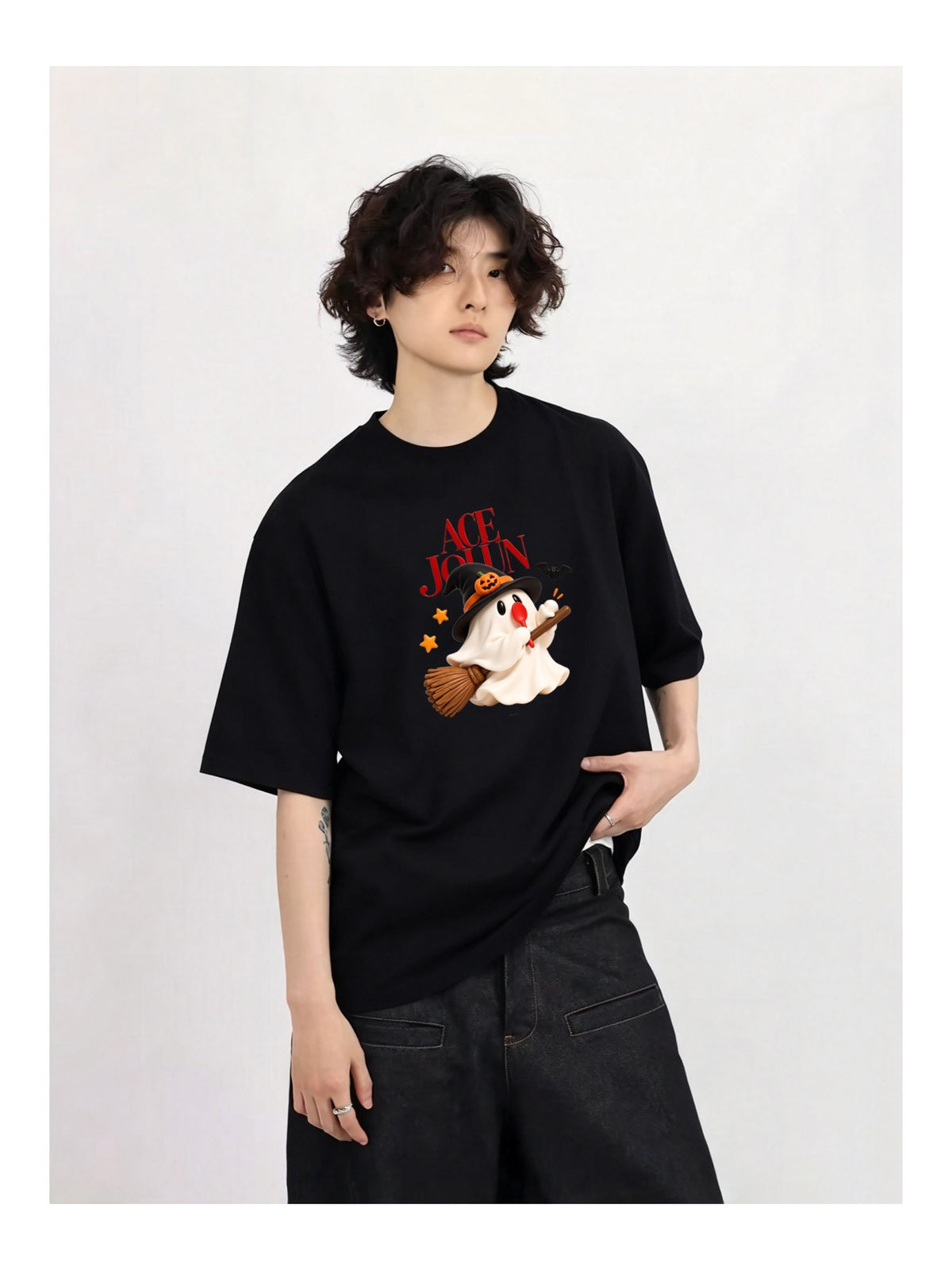 Witch Cat Graphic T-Shirt product image
