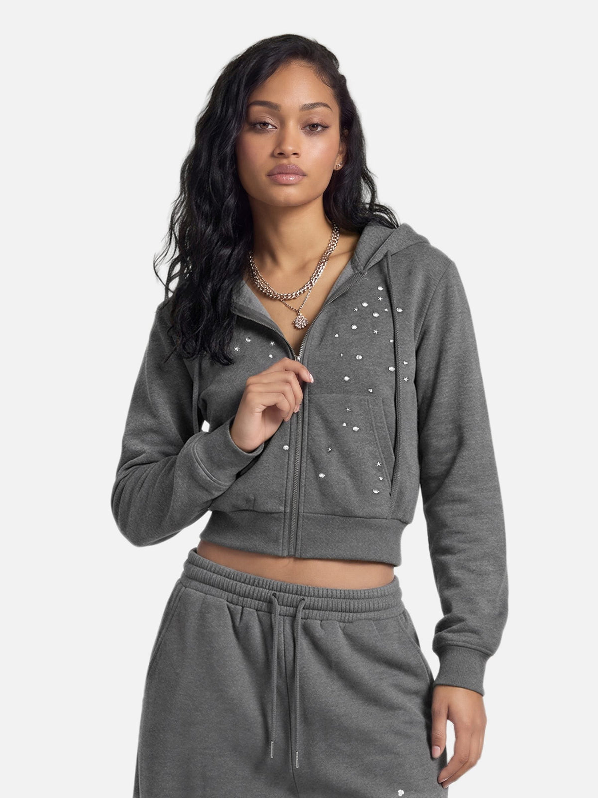 Studded Zip Up Hoodie product image 1