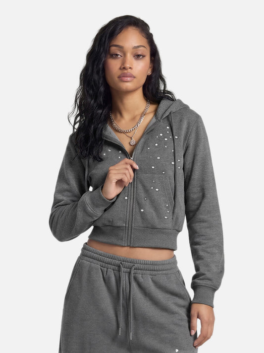 Studded Zip Up Hoodie product image 1