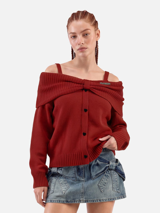 Bow Front Off-The-Shoulder Sweater product image 1