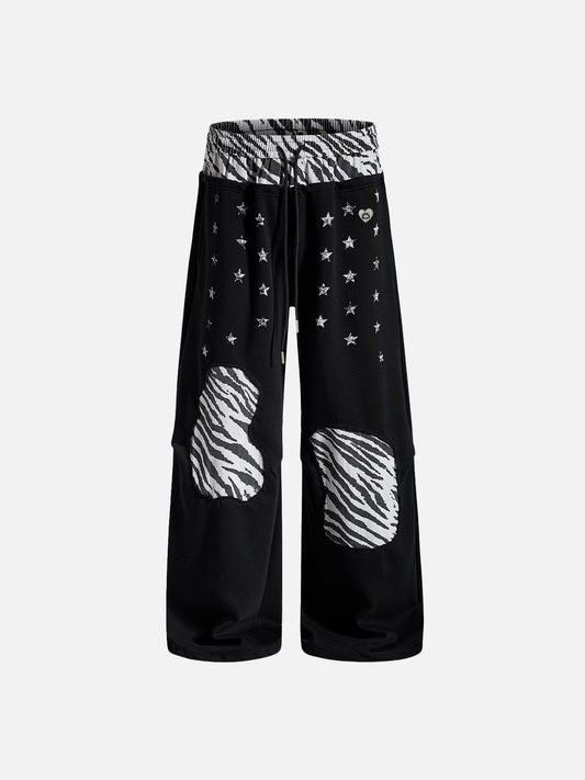 Zebra Patchwork Baggy Sweatpants product image 1