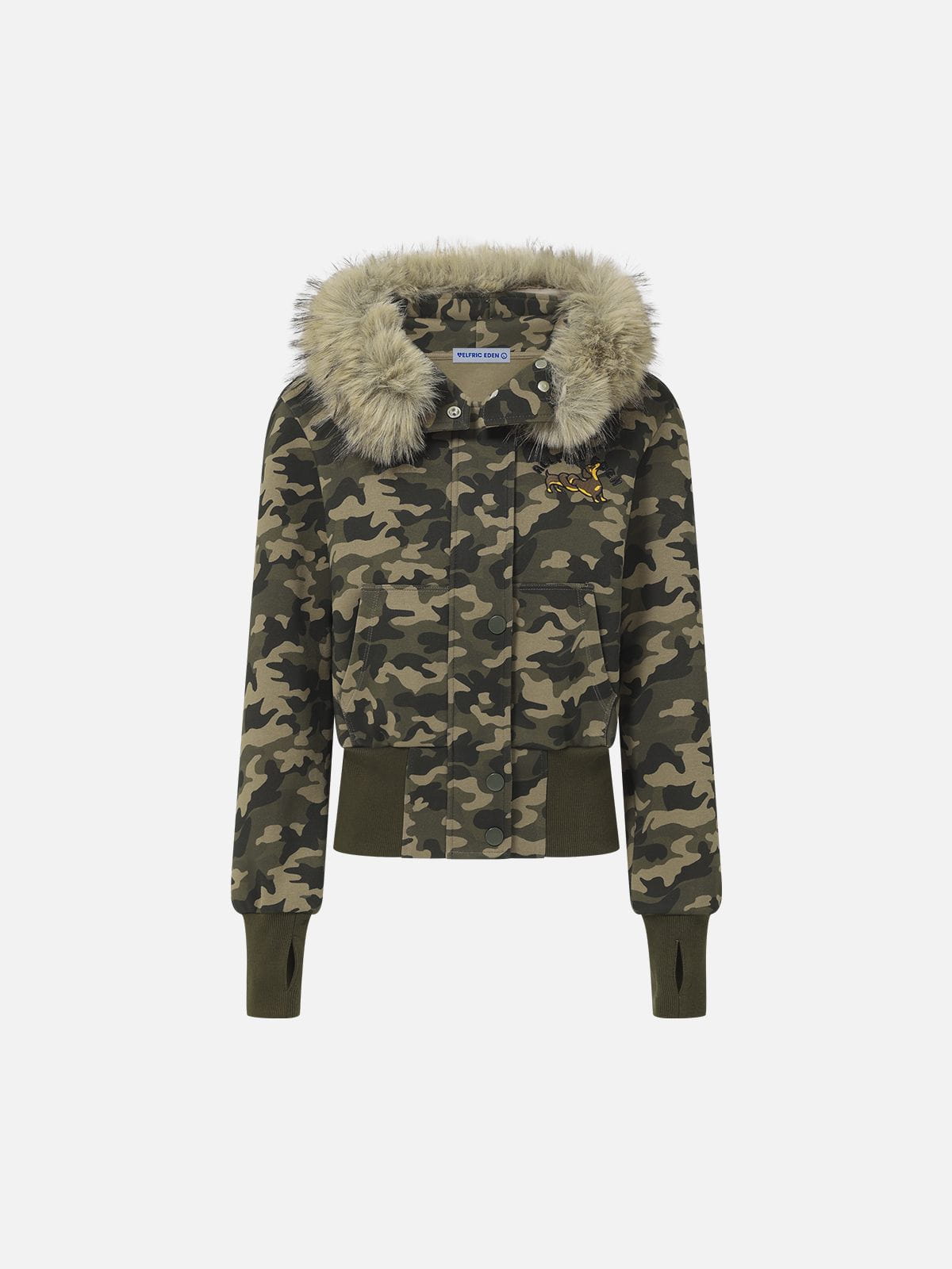 CAMO Faux Fur Zip Up Hoodie product image 2