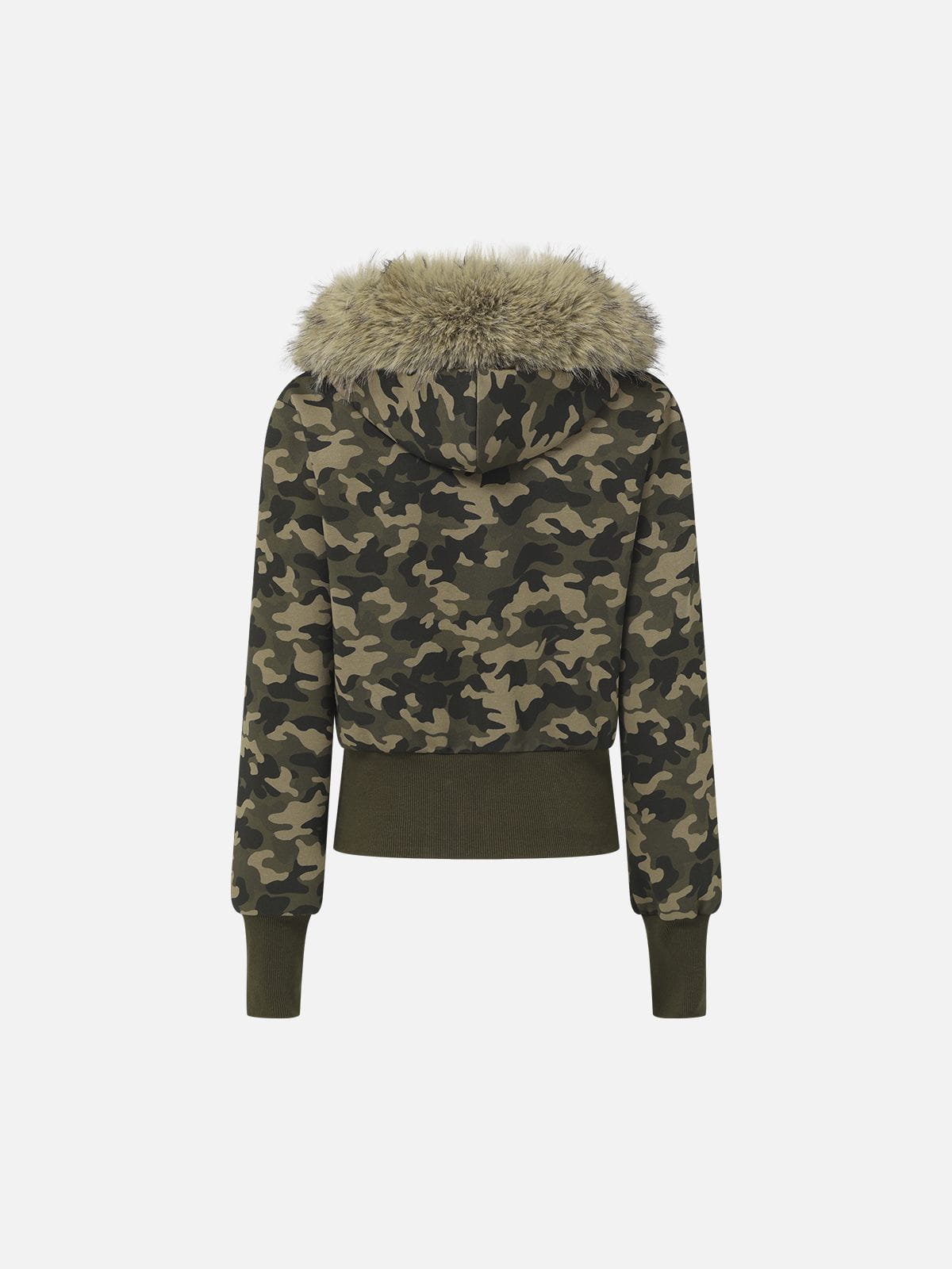 CAMO Faux Fur Zip Up Hoodie product image 4