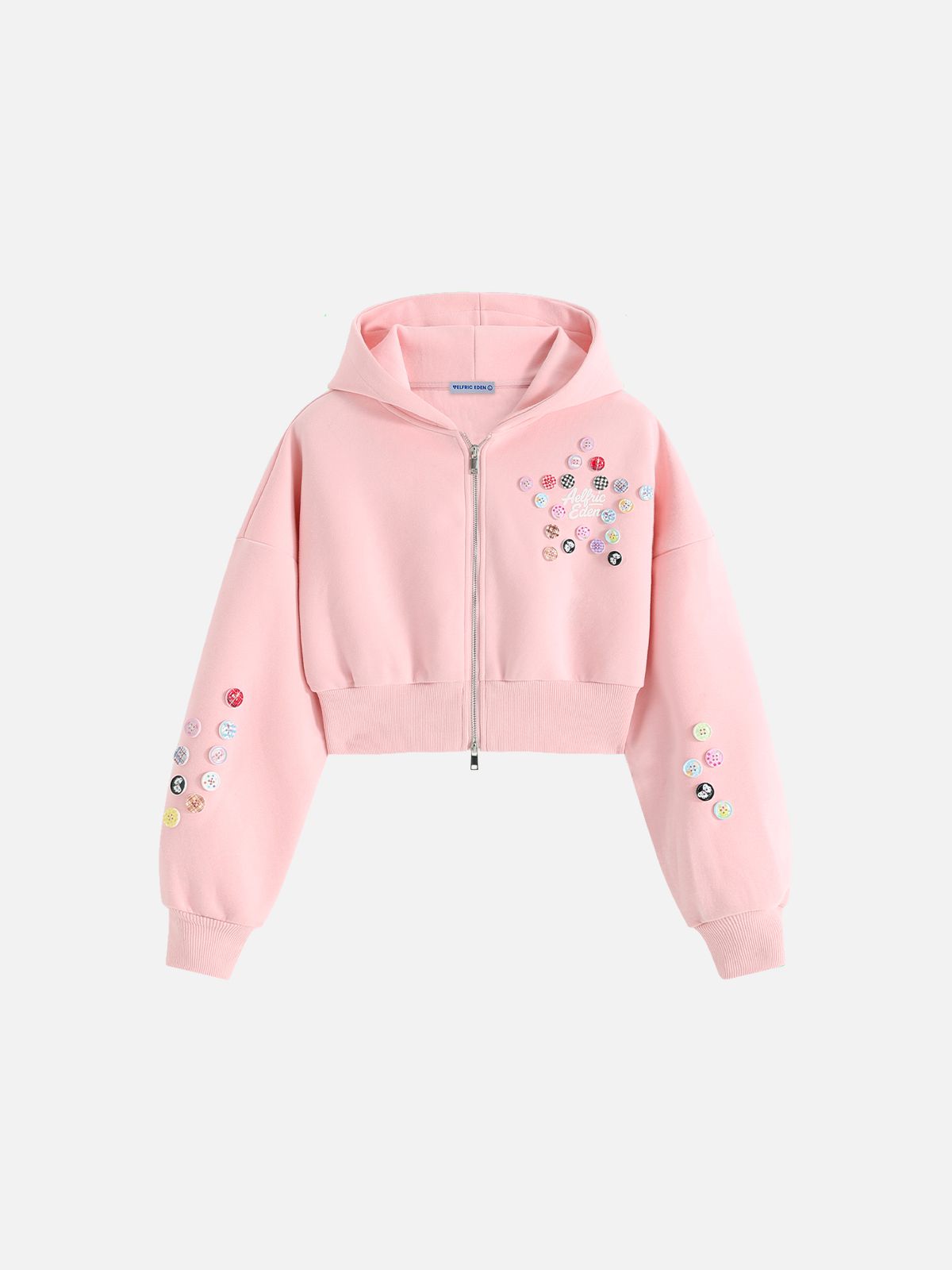 Cropped Button Zip Up Hoodie product image 4