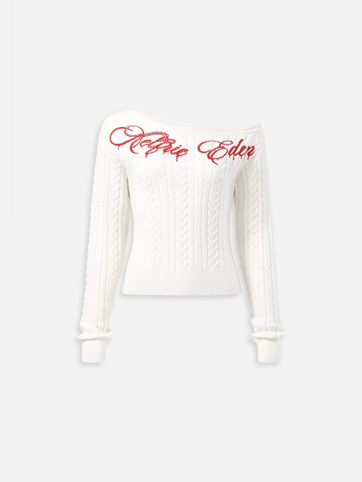 Cable Knit Off-The-Shoulder Sweater product image 1