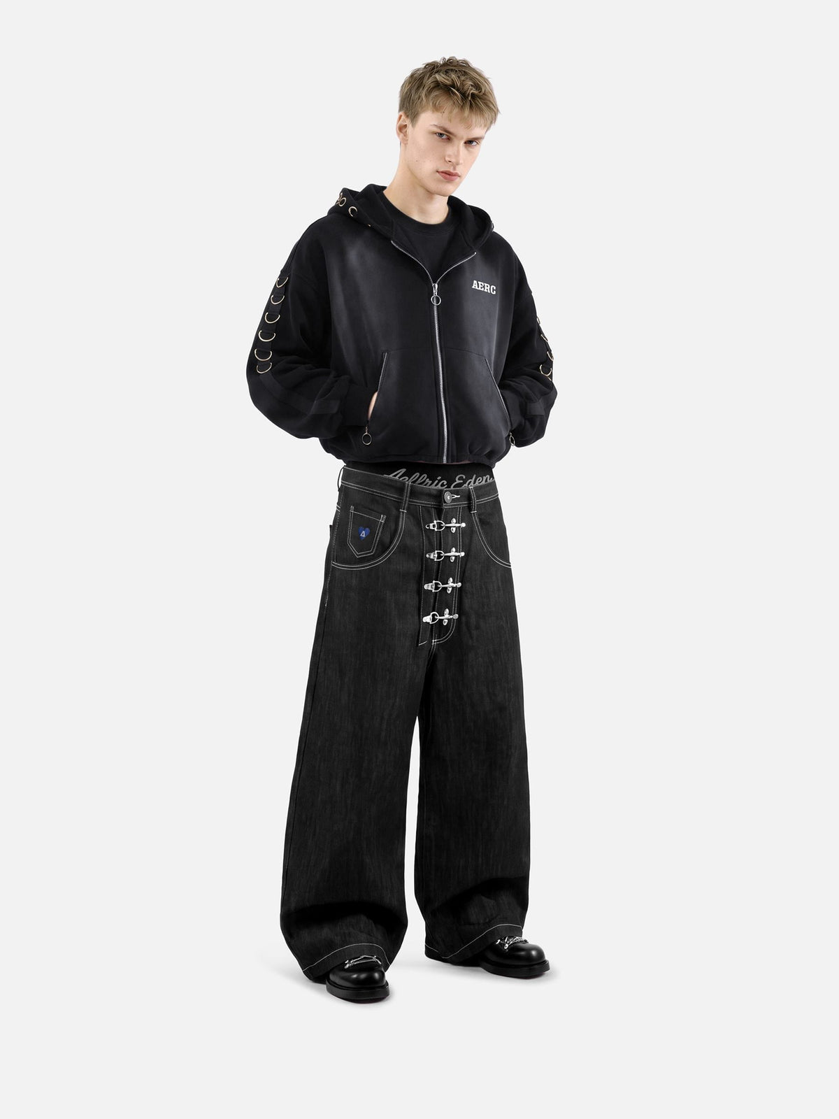 Ring Detail Zip Up Hoodie product image 3