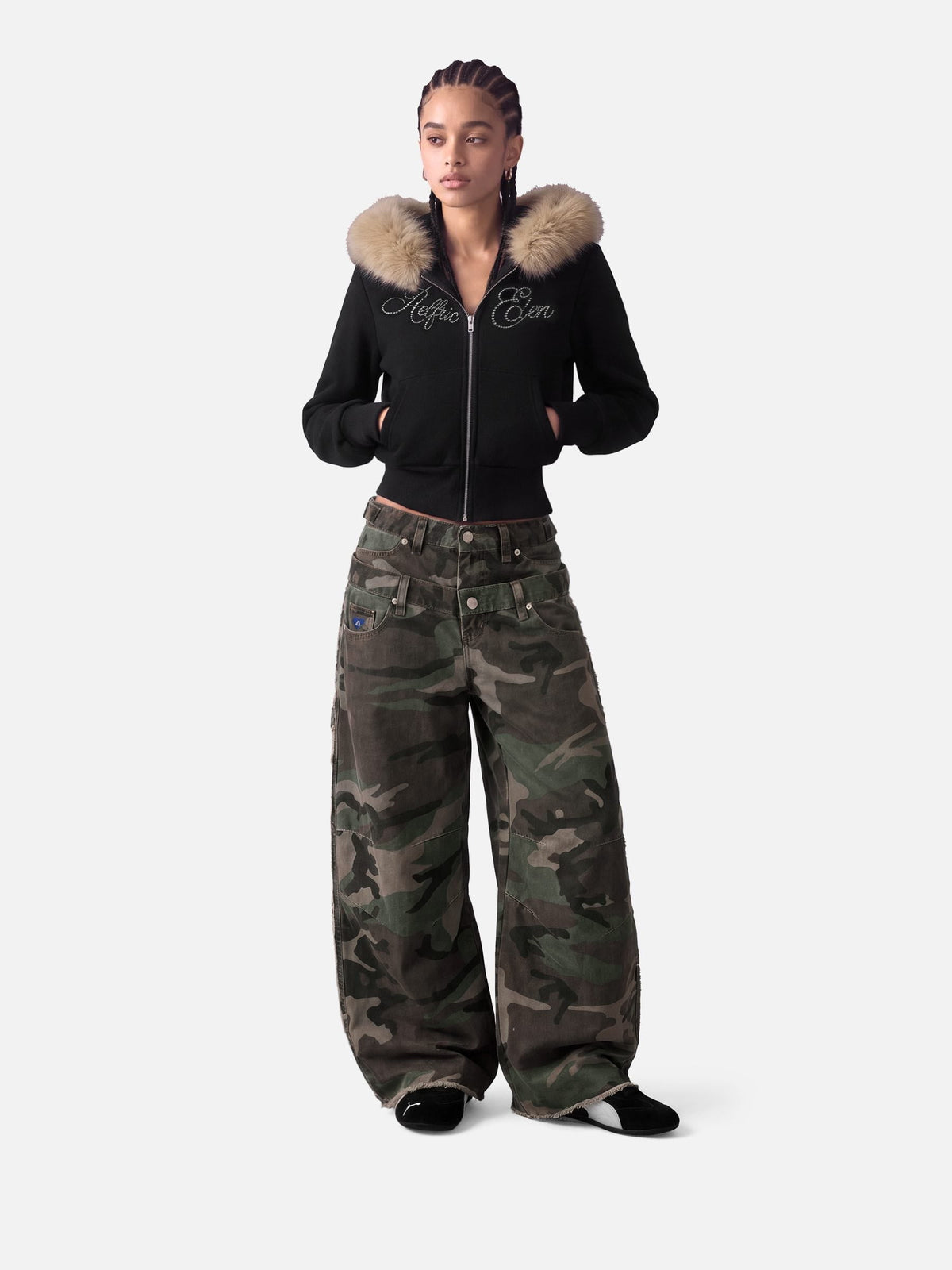 Faux Fur Zip Up Hoodie product image 3