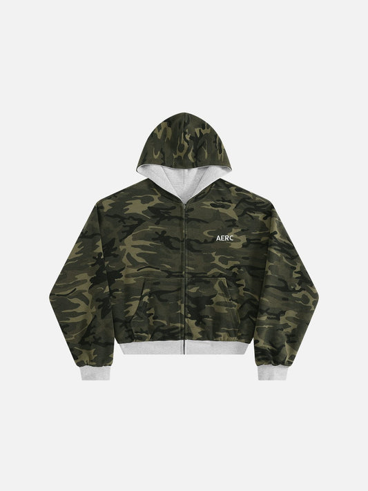 Boxy Reversible CAMO Zip Up Hoodie product image 1