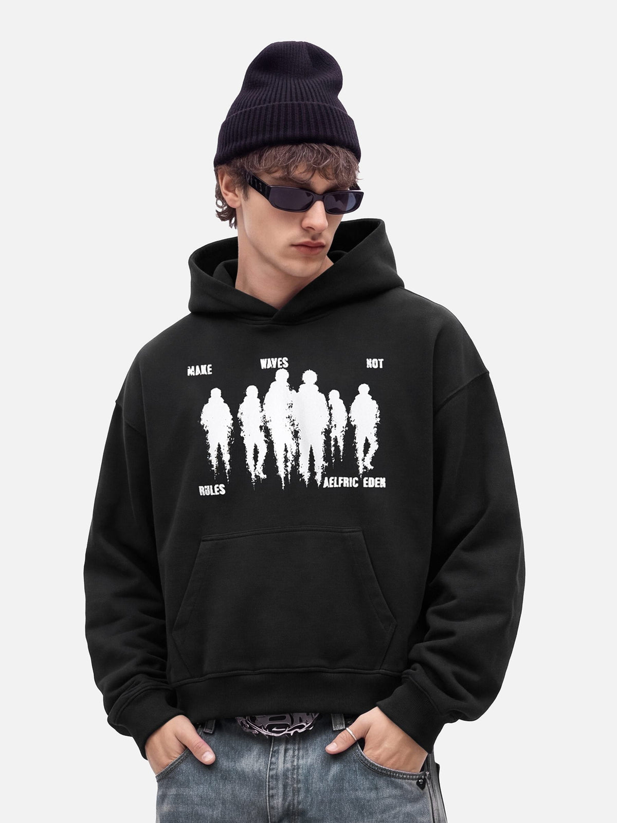 Boxy Shadow Graphic Pullover Hoodie product image 1