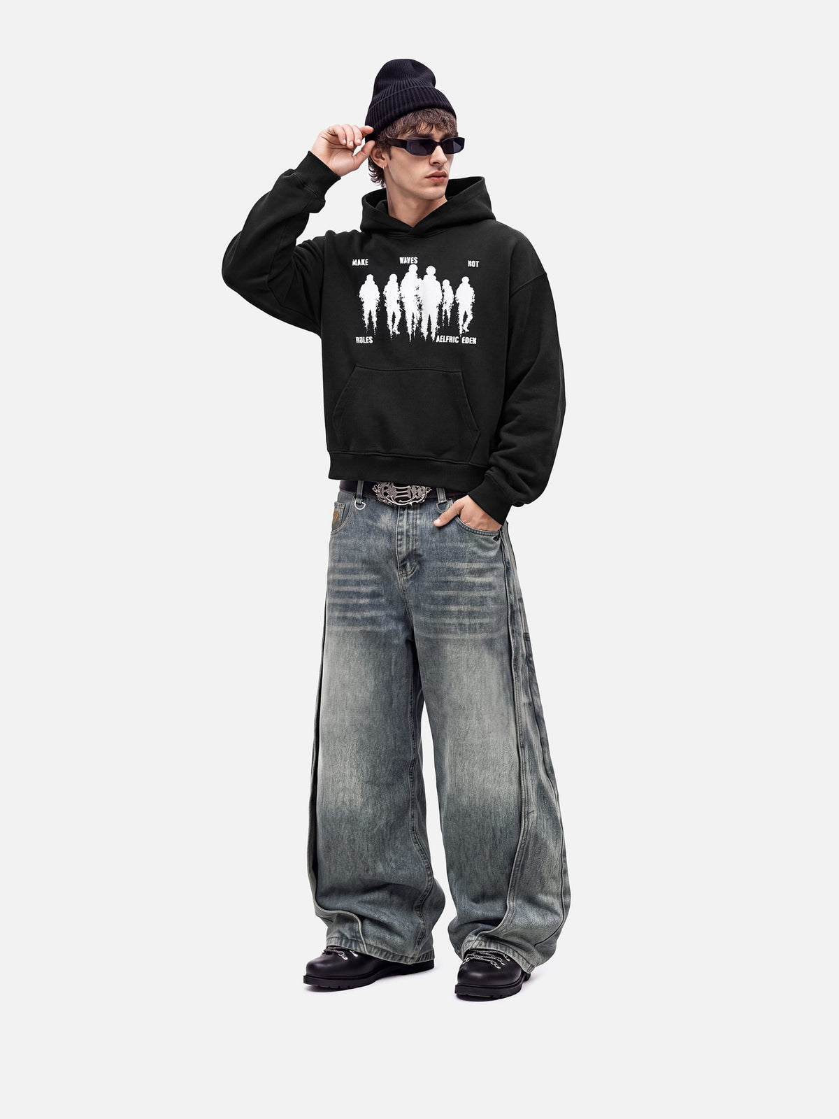 Boxy Shadow Graphic Pullover Hoodie product image 3