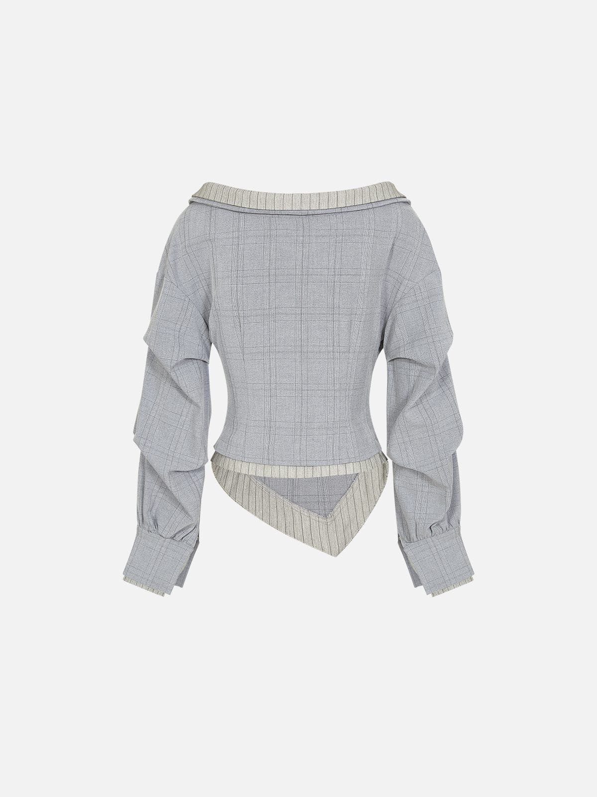 Pleated Off-The-Shoulder Long Sleeve Shirt product image 2