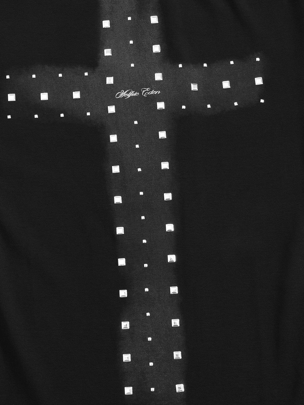 Studded Cross Off-The-Shoulder Long Sleeve Tee product image 5