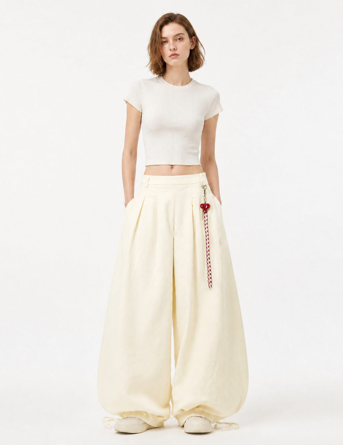 Heart Charm Baggy Barrel Pants product image 1