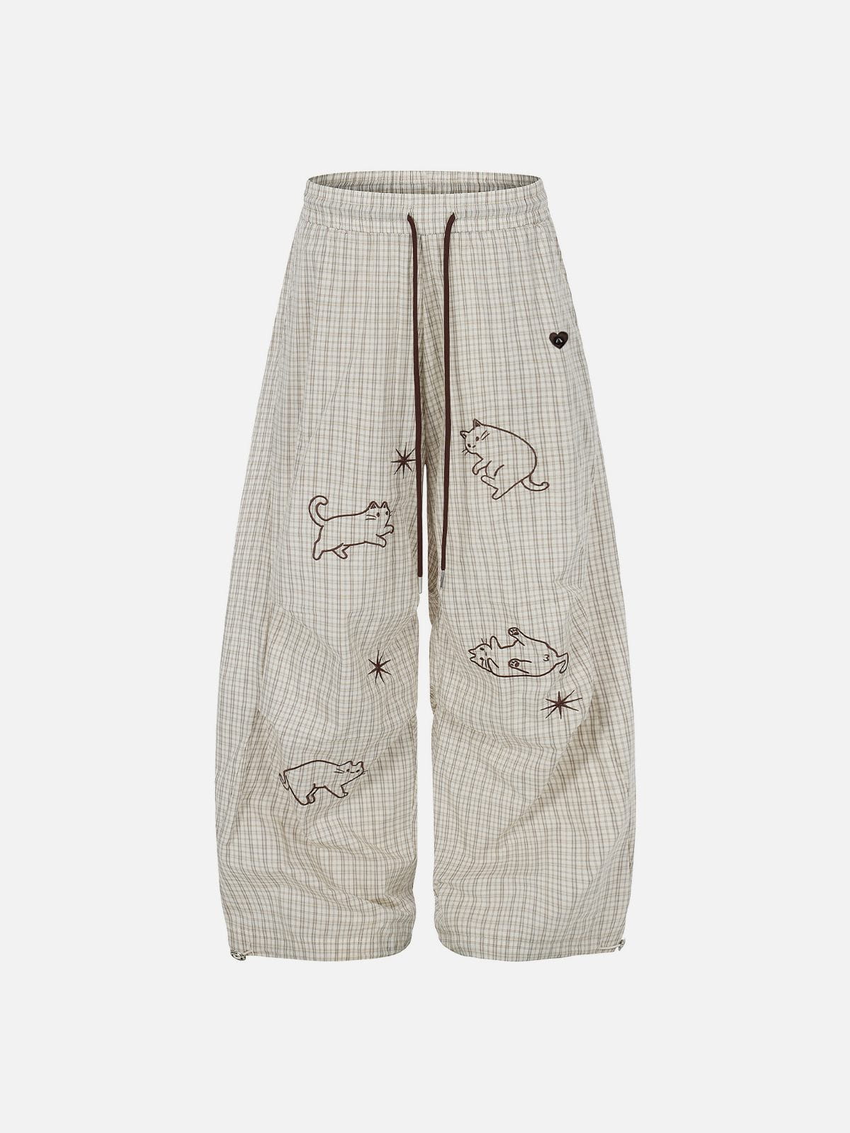 Embroidery Cat Baggy Barrel Sweatpants product image 2
