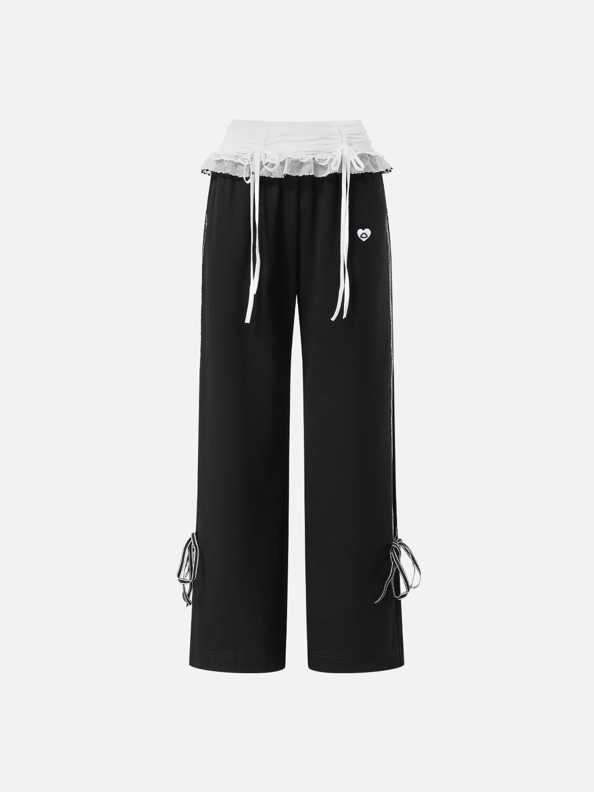 Lace Waist Bow Sweatpants product image 1
