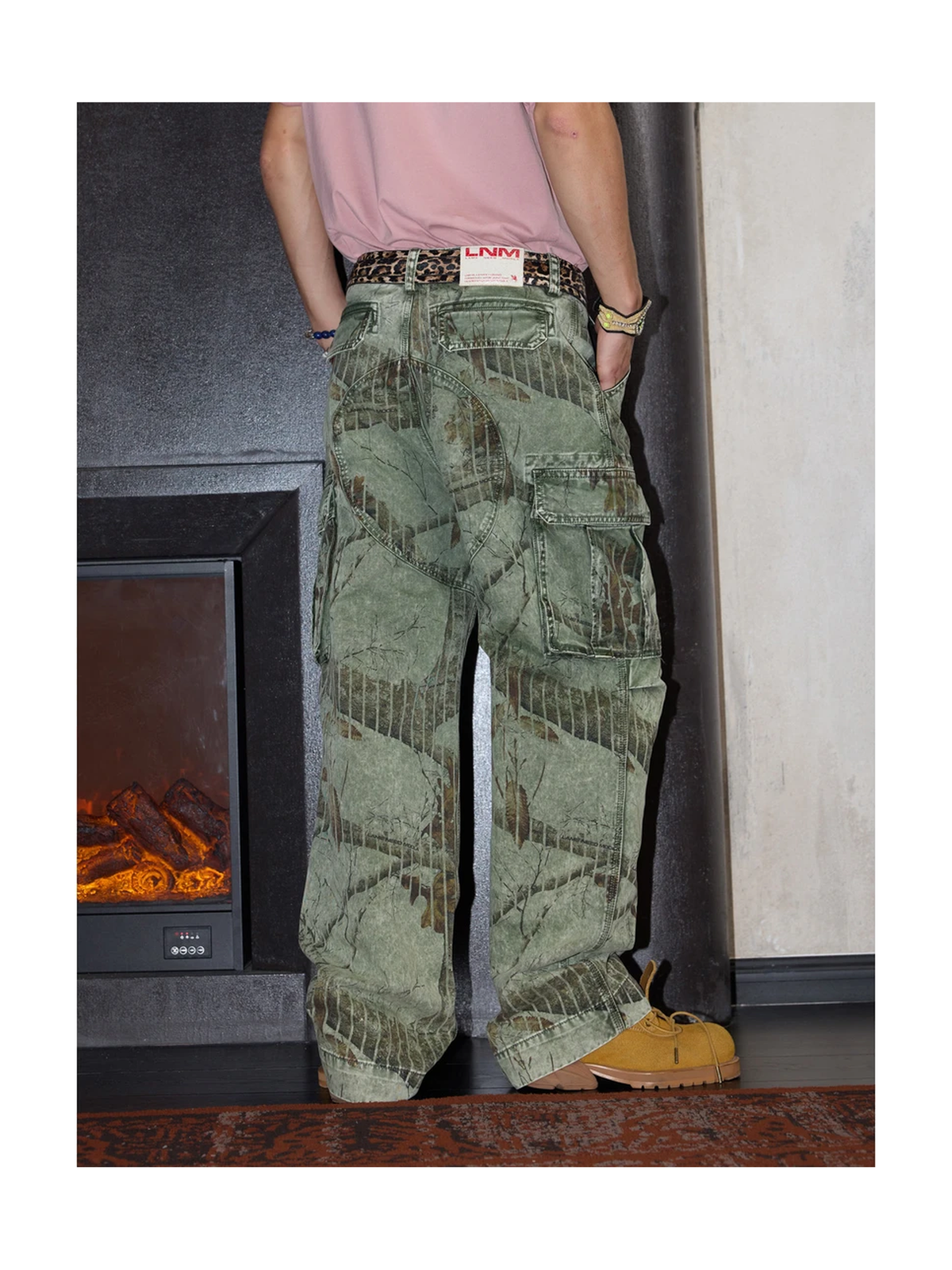Forest Camo Wide-Leg Cargo Pants product image 4