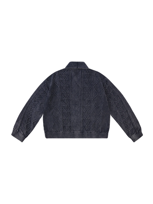 Distressed Cable-Knit Layered Cardigan product image 1