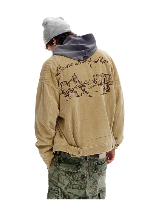 Leather-Collar Corduroy Jacket product image 1