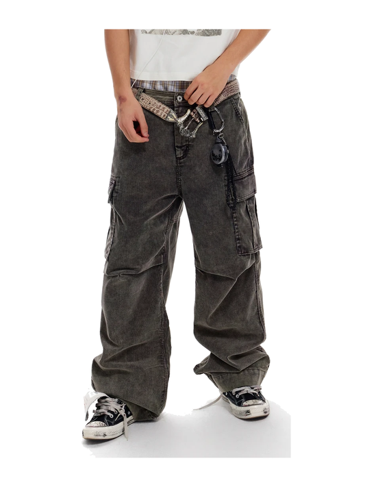 Vintage Purple-Brown Corduroy Cargo Pants product image 1