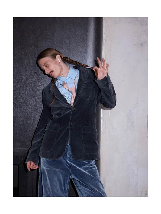Damask Embroidered Corduroy Blazer product image 1