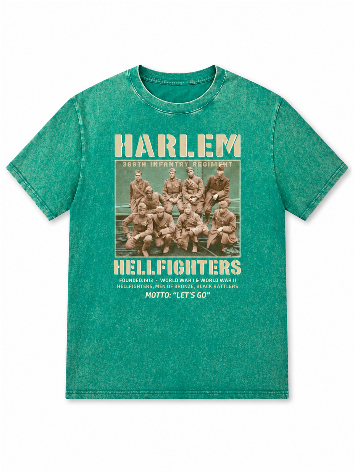 Ace Jolun. Harlem Hellfighters Heritage Washed Tee - Washed Teal
