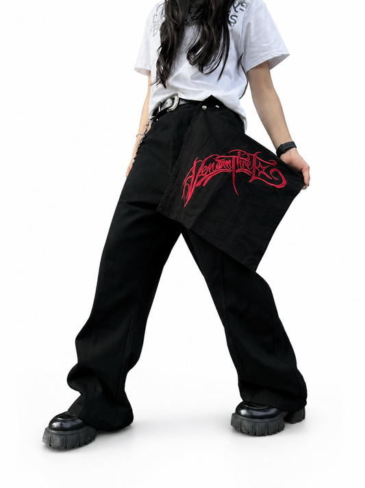 Ace Jolun Ghost Rider Embroidered Sweatpants image 1