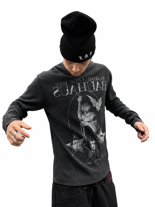 Ace Jolun Dracula Godfather Waffle Long-Sleeve Tee image 1